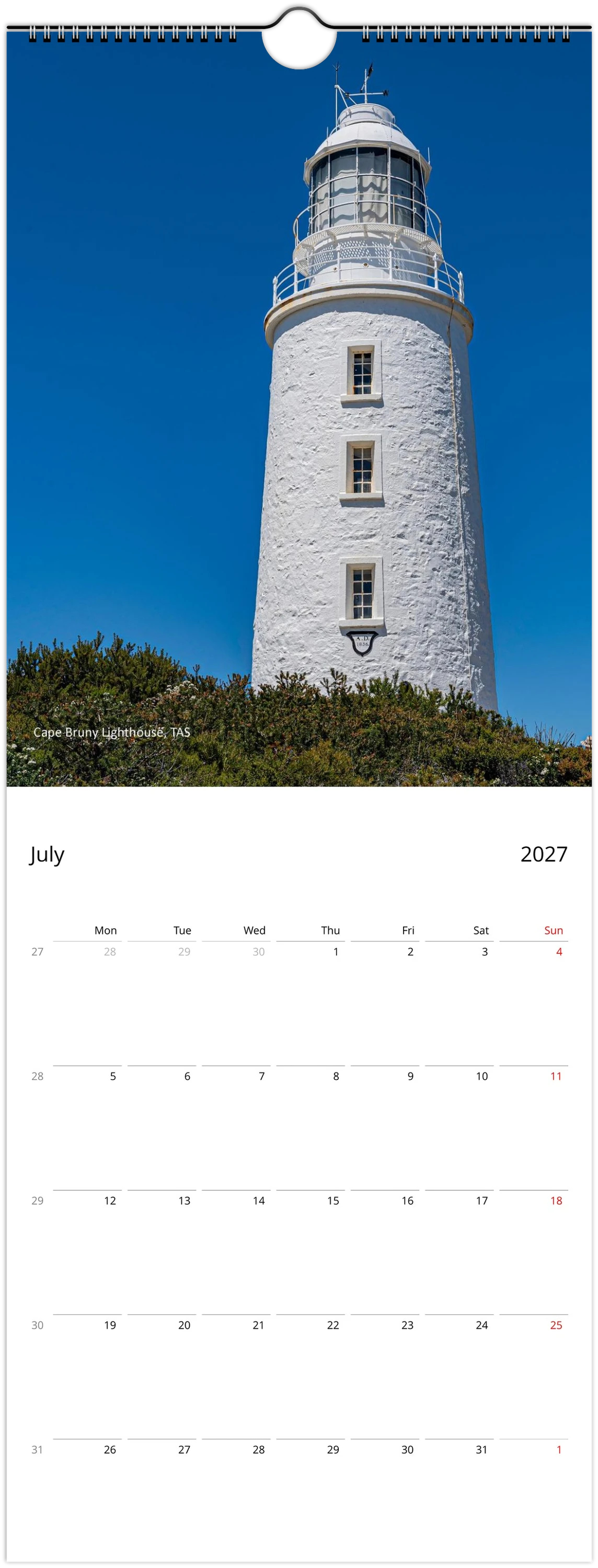 Lighthouse wall calendar by Istvan Maar Photography, featuring coastal scenes with lighthouses in Australia