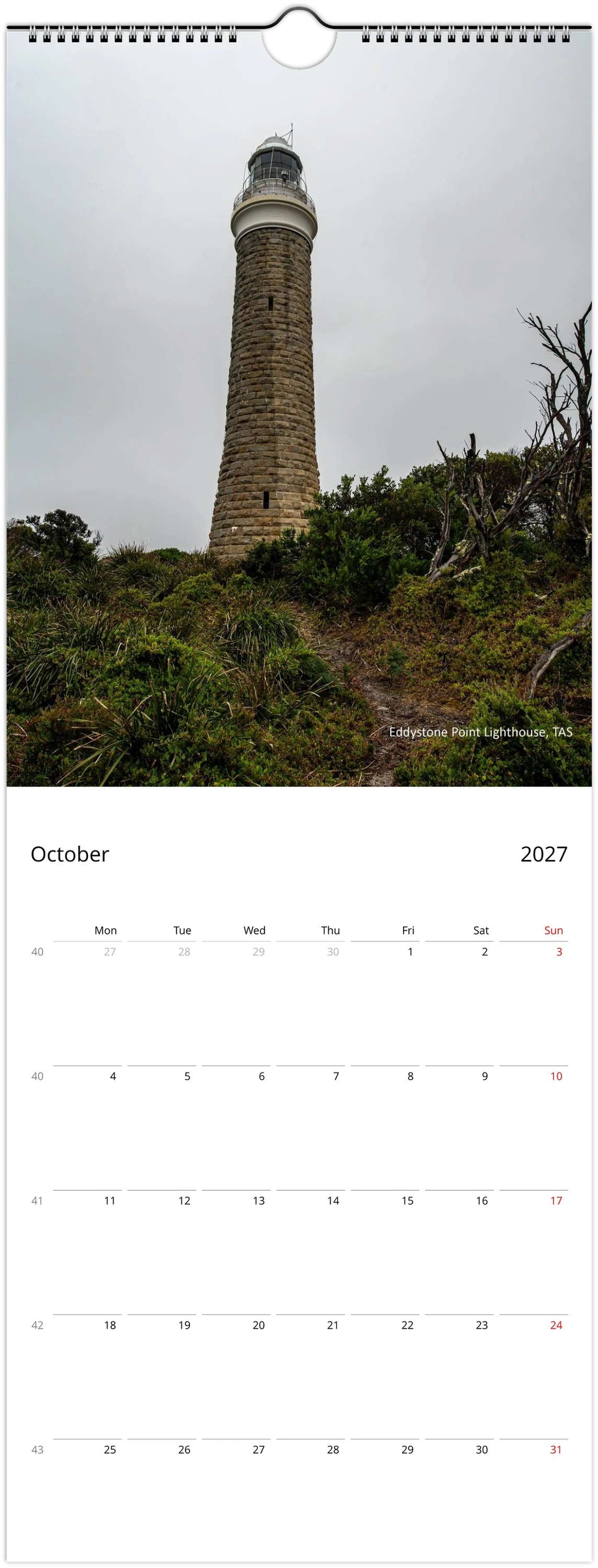 Lighthouse wall calendar by Istvan Maar Photography, featuring lighthouses in Australia.