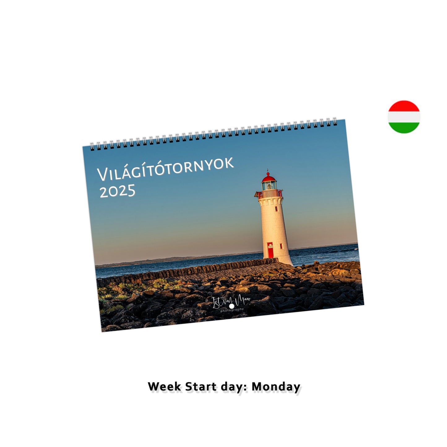 Lighthouse wall calendar by Istvan Maar Photography in Hungarian