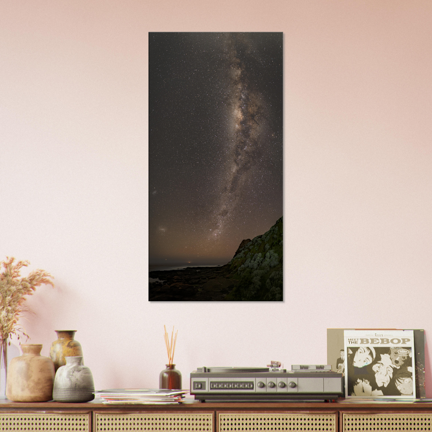 Stretched canvas - milky way astro photo at Flinders Blowhole by Istvan Maar Photography in man cave