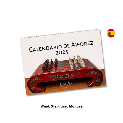 Chess Wall Calendar by Istvan Maar Photography - European Spanish, A4 Horizontal