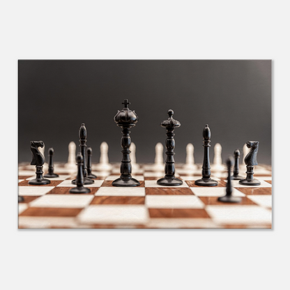 Wooden Chess Set Wall Art Canvas by Istvan Maar Photography wall art