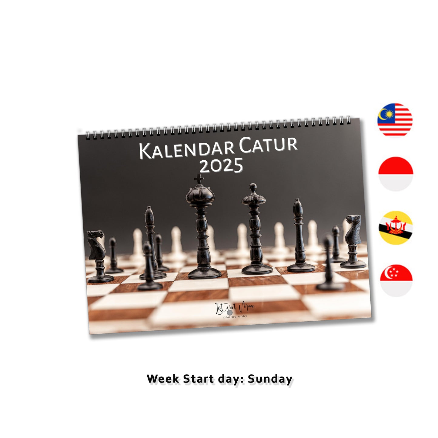 Unique chess calendar by Istvan Maar Photography in Malay