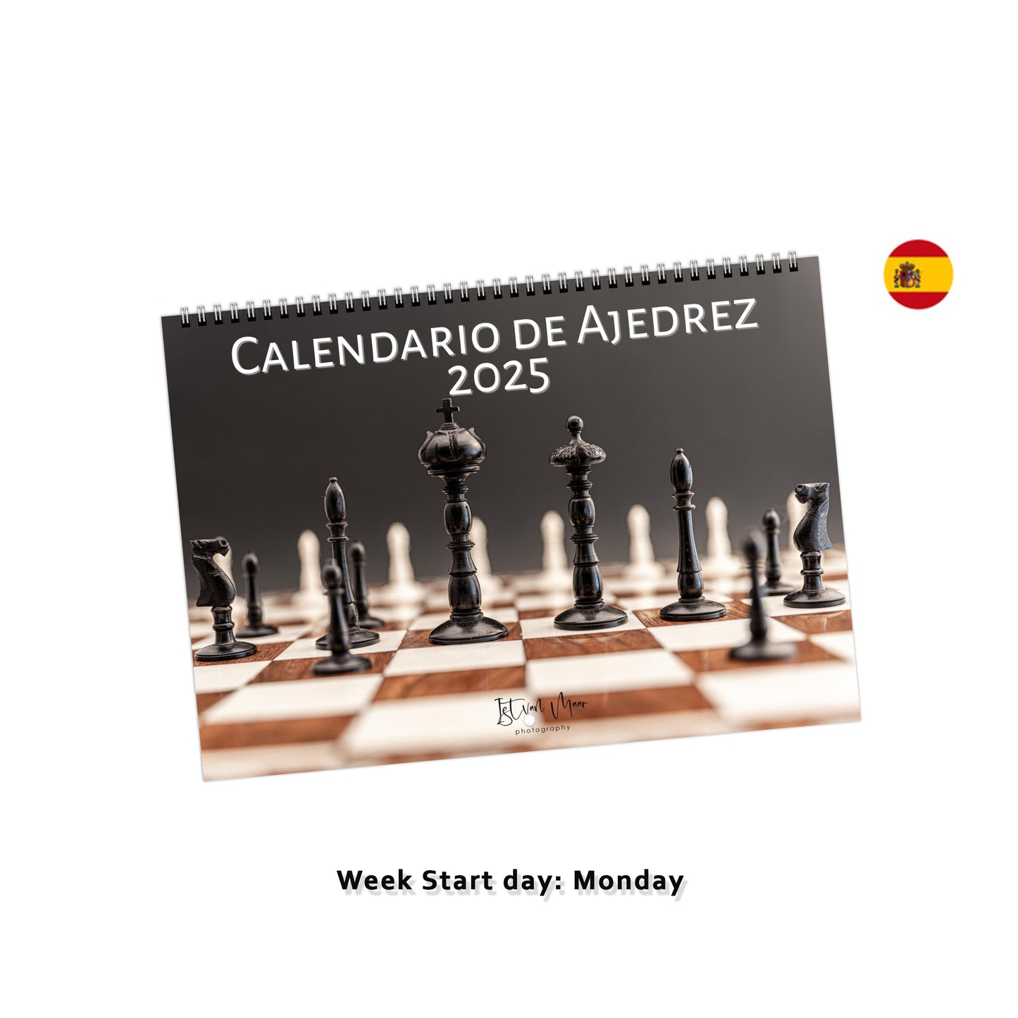 2025 Chess Calendar by Istvan Maar Photography in Spanish