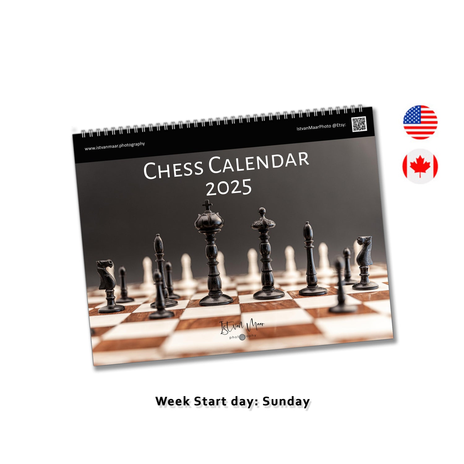 2025 Chess Calendar by Istvan Maar Photography