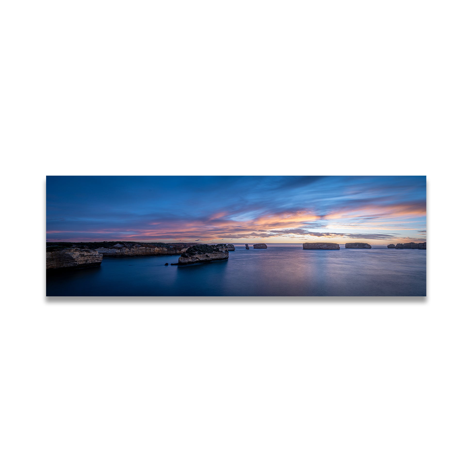 Great Ocean Road blue hour panorama stretched canvas by Istvan Maar Photography 