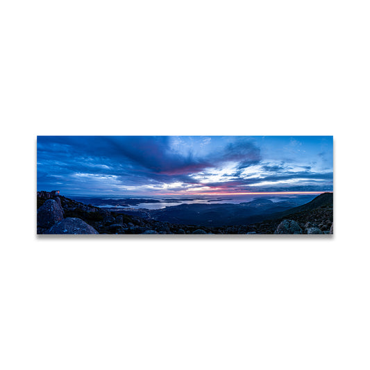 Stretched canvas taken on Mount Wellington, Hobart, Tasmania in blue hour by Istvan Maar Photography 