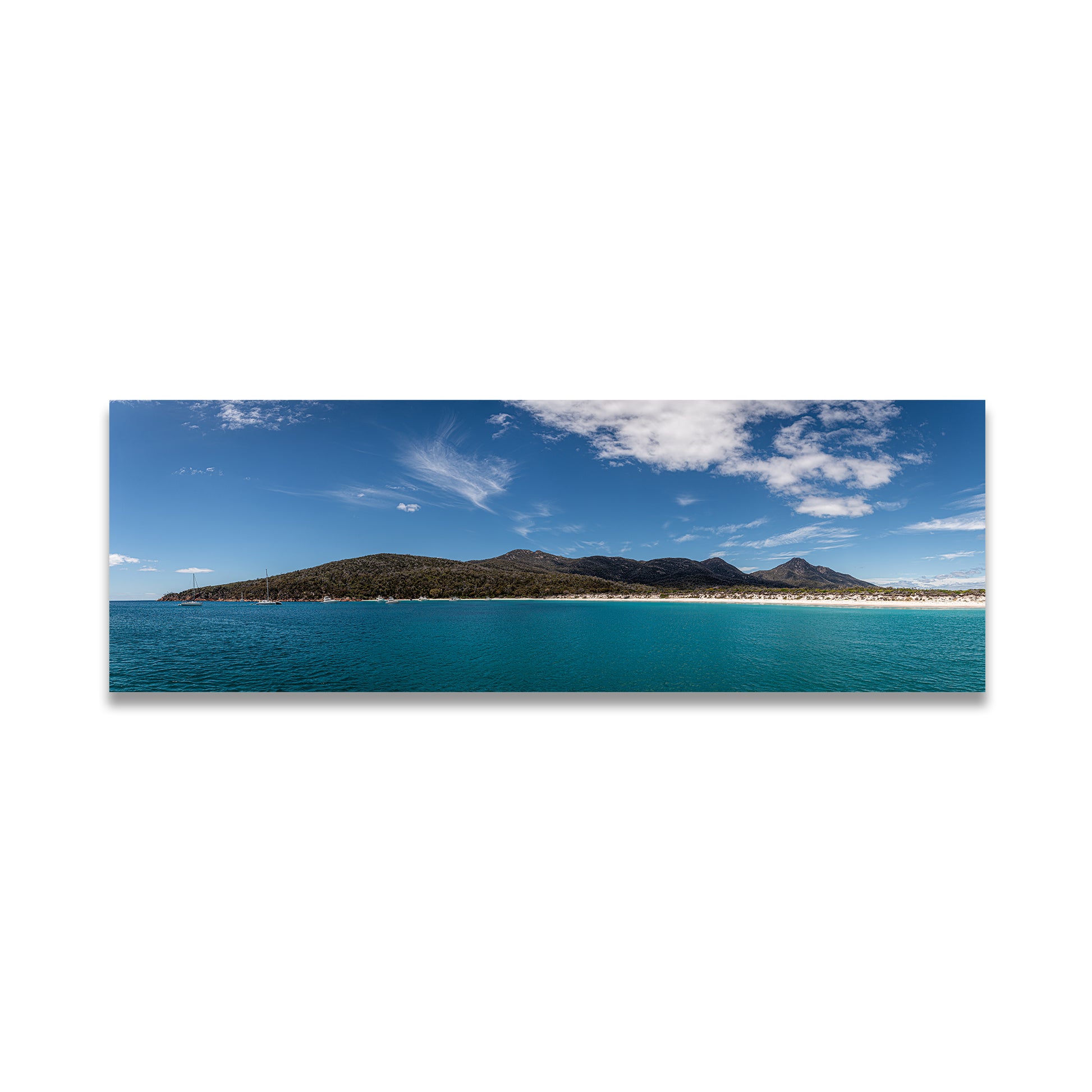 Stretched canvas taken on sunny Wineglass Bay , Tasmania by Istvan Maar Photography.