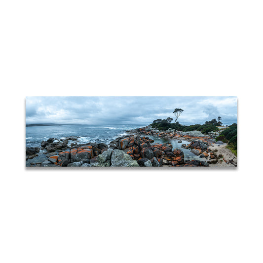 Stretched canvas taken in Binalong Bay, Tasmania on a cloudy morning by Istvan Maar Photography.