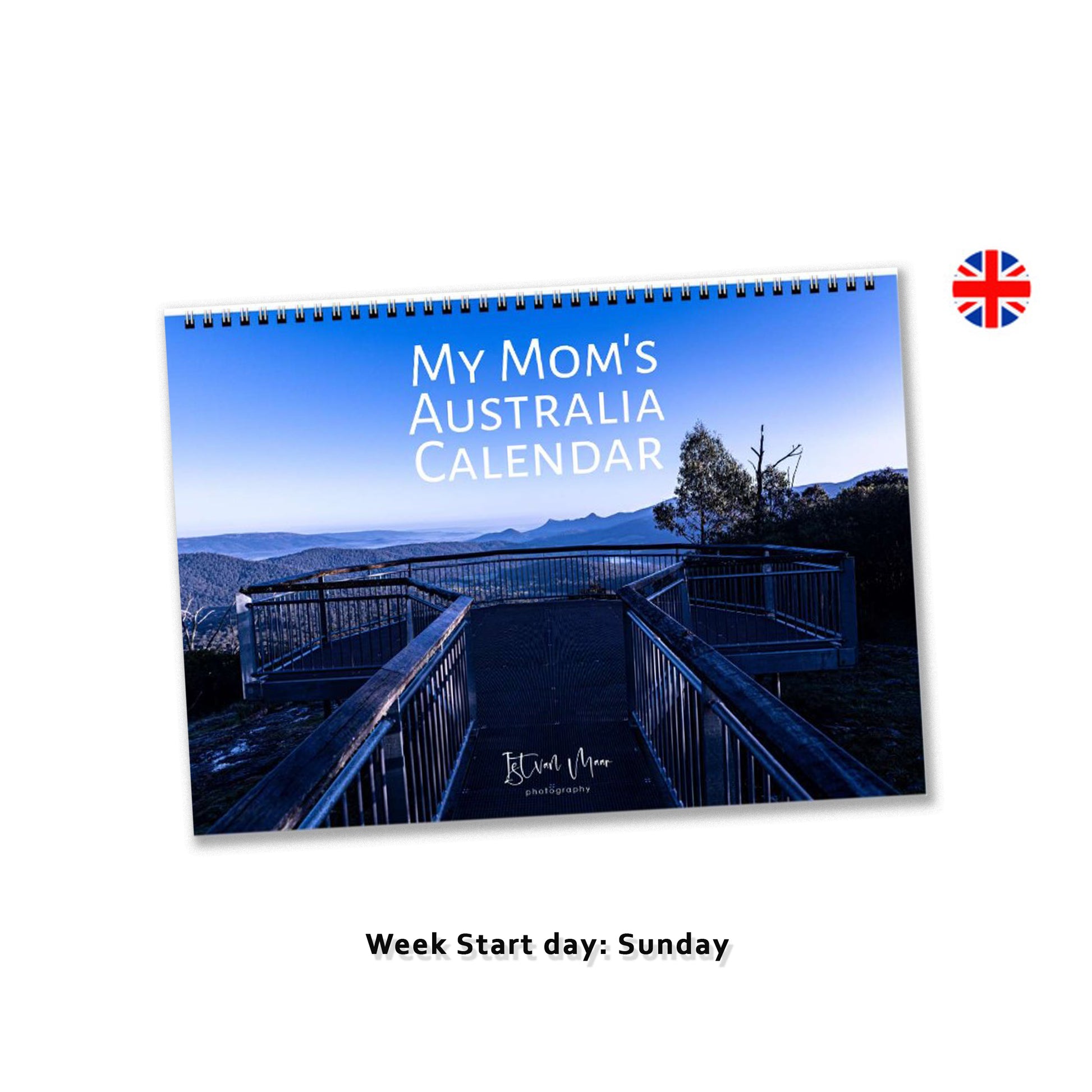 Personalised Australia Wall Calendar | A4 Horizontal | English | Week Starts Sunday | 4036 - Istvan Maar Photography