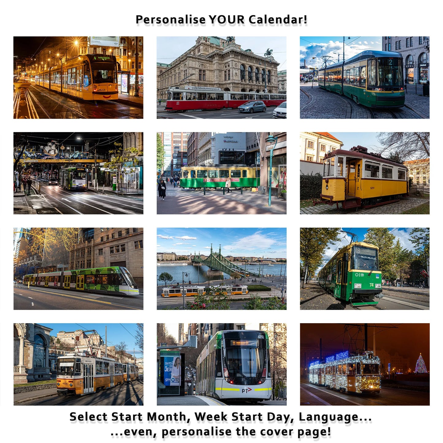 2027 Trams Wall Calendar | 6409 Istvan Maar Photography