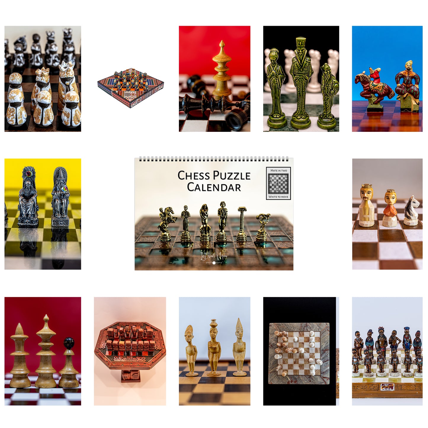 2025 Chess Wall Calendar Bundle | A4 Horizontal | English | Week Starts Monday | 5 Calendars