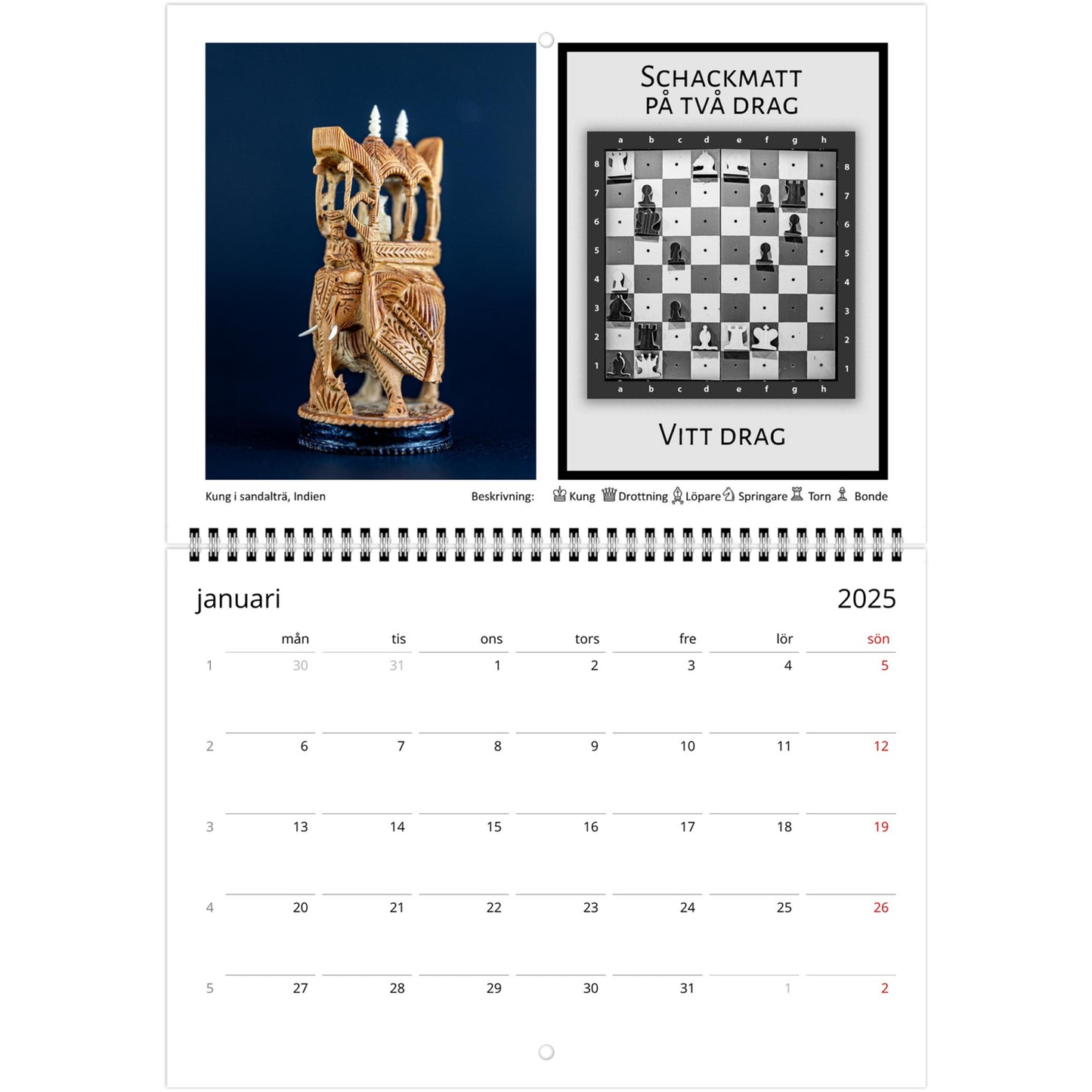 Personalized Chess Calendar by Istvan Maar Photography