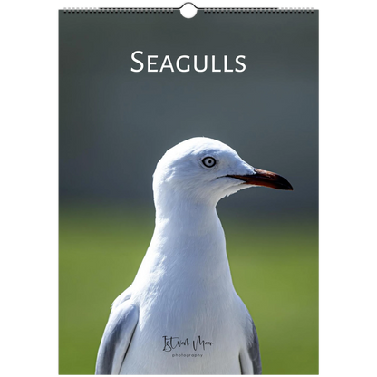 Seagulls wall calendar cover by Istvan Maar Photography featuring bird photos.