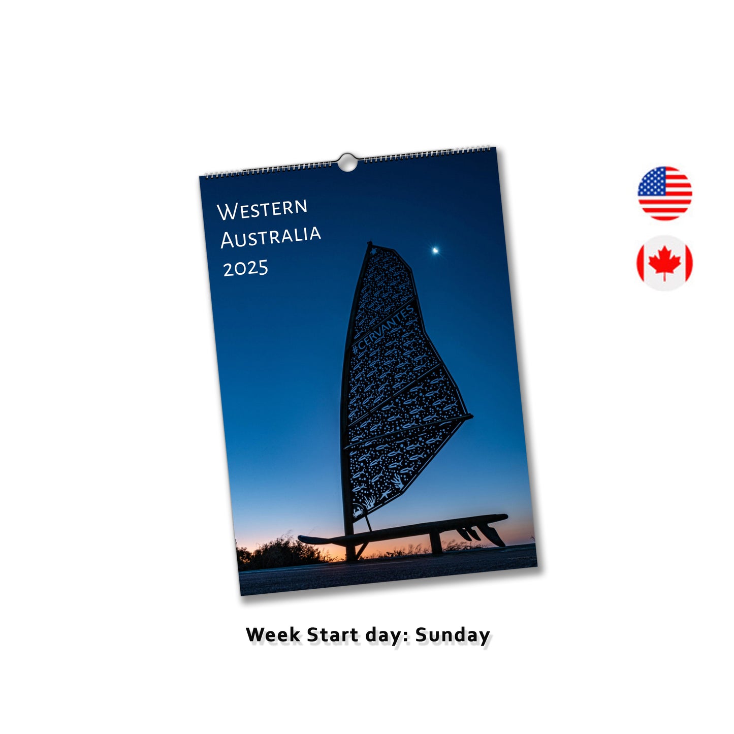 2025 Western Australia Wall Calendar | Ledger Vertical | English | Week Starts Sunday | 6304