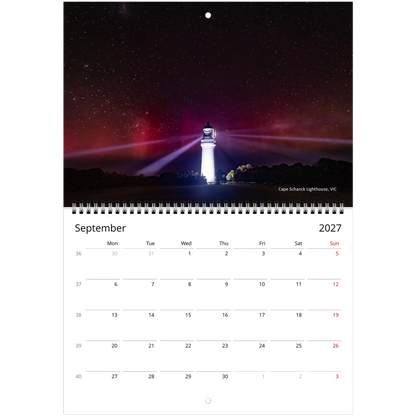 2027 Australia Wall Calendar - spiral binding and product detail