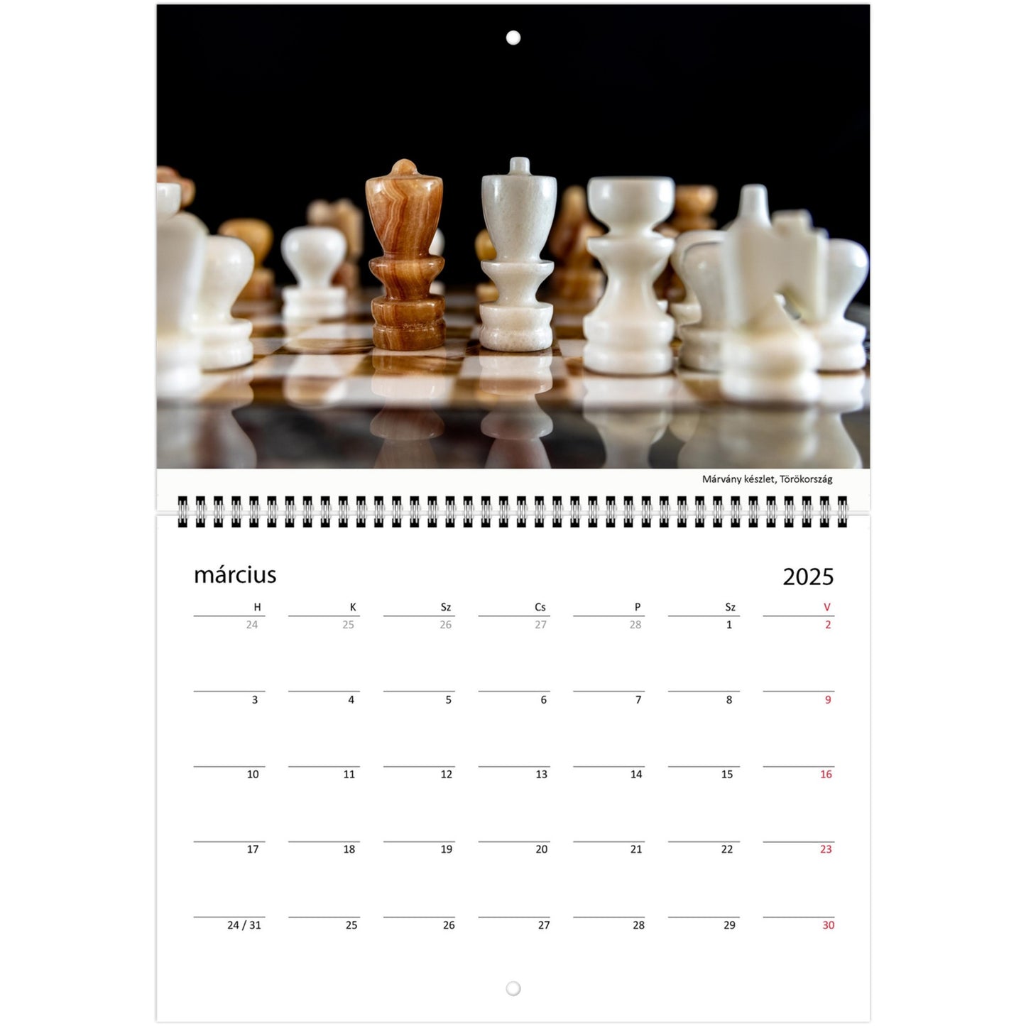 2025 Chess Wall Calendar by Istvan Maar Photography featuring intricate chess sets around the world.