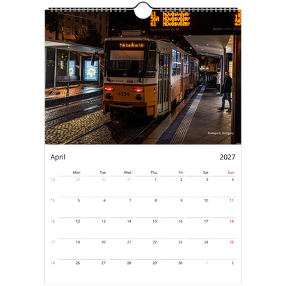 Trams Wall Calendar – lifestyle wall display in home interior