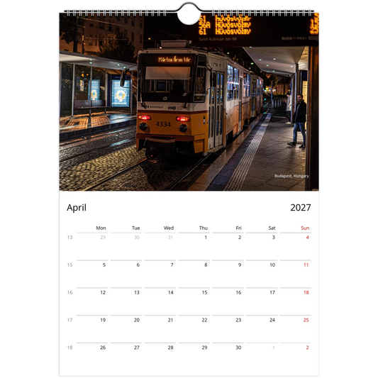 Trams Wall Calendar – lifestyle wall display in home interior