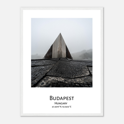 Personalised framed Budapest poster by Istvan Maar Photography - white frame - close-up