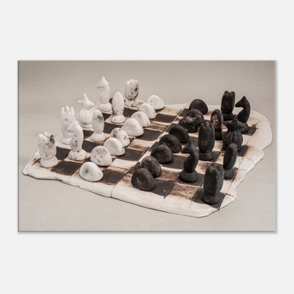 Pebble stone Chess Set Canvas by Istvan Maar Photography - close-up