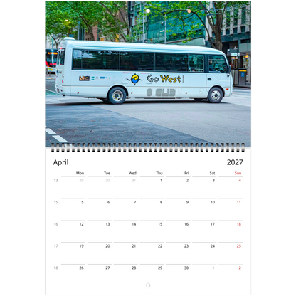 Bus Wall Calendar – lifestyle wall display in home interior