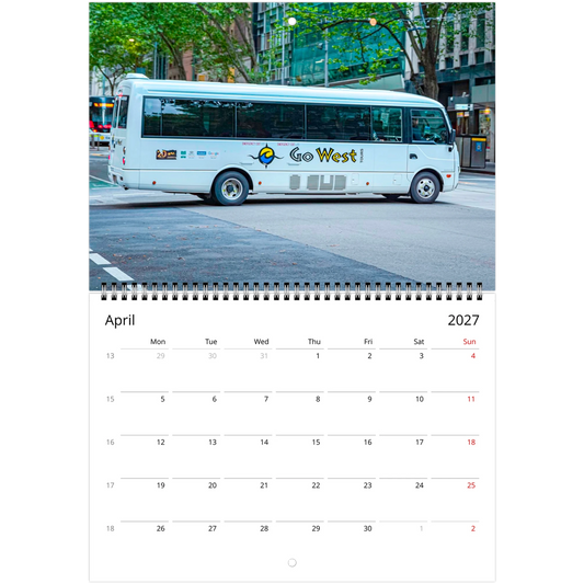 Bus Wall Calendar – lifestyle wall display in home interior