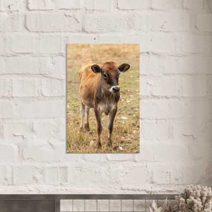 Cute calf Domestic Animal Canvas Wall Art Photography, Nursery Print, Nursery Animal Wall Decor, Kids Room, Prints, Stretched canvas by Istvan Maar Photography mockup 56