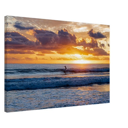 Sunrise Surfing Gold Coast Seascape Canvas by Istvan Maar Photography - by side