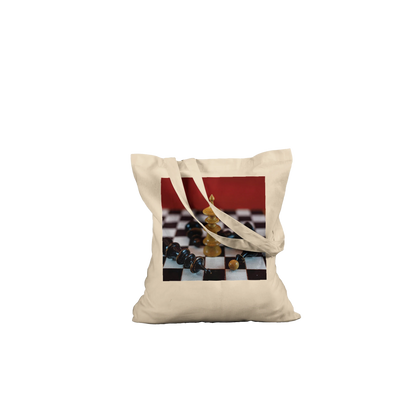 Vienna Chess Set Tote Bag Natural Premium – chess queen victory print on premium canvas tote