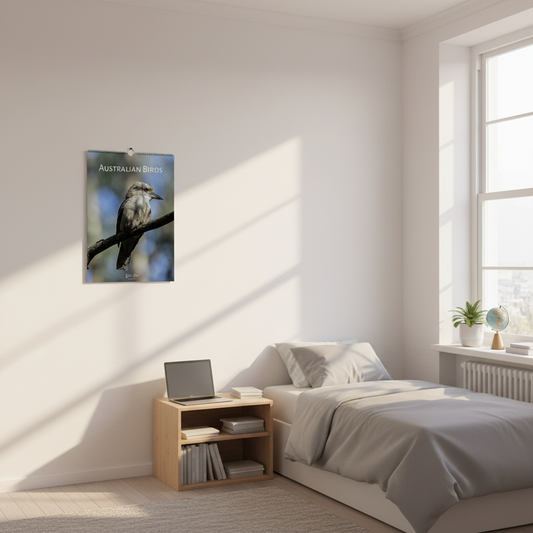 Australian Birds Wall Calendar – Student Bedroom Mockup