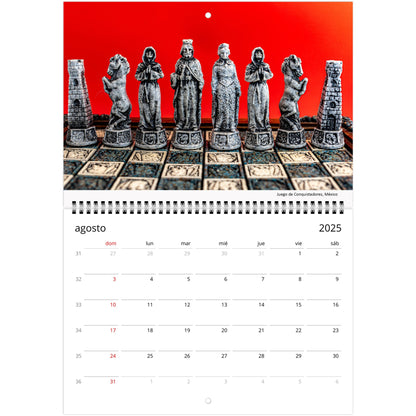 2025 Chess Wall Calendar by Istvan Maar Photography featuring intricate chess sets.