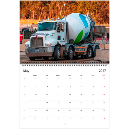 Cement Mixer Wall Calendar – lifestyle wall display in home interior