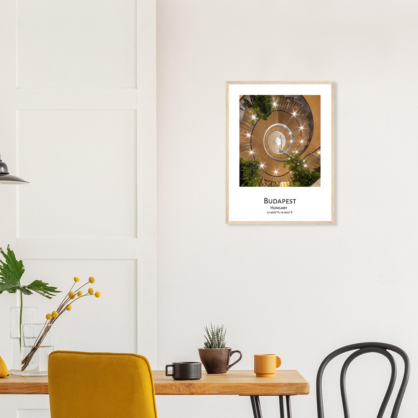 Personalised framed House of Music poster in Budapest - wood frame - dining room