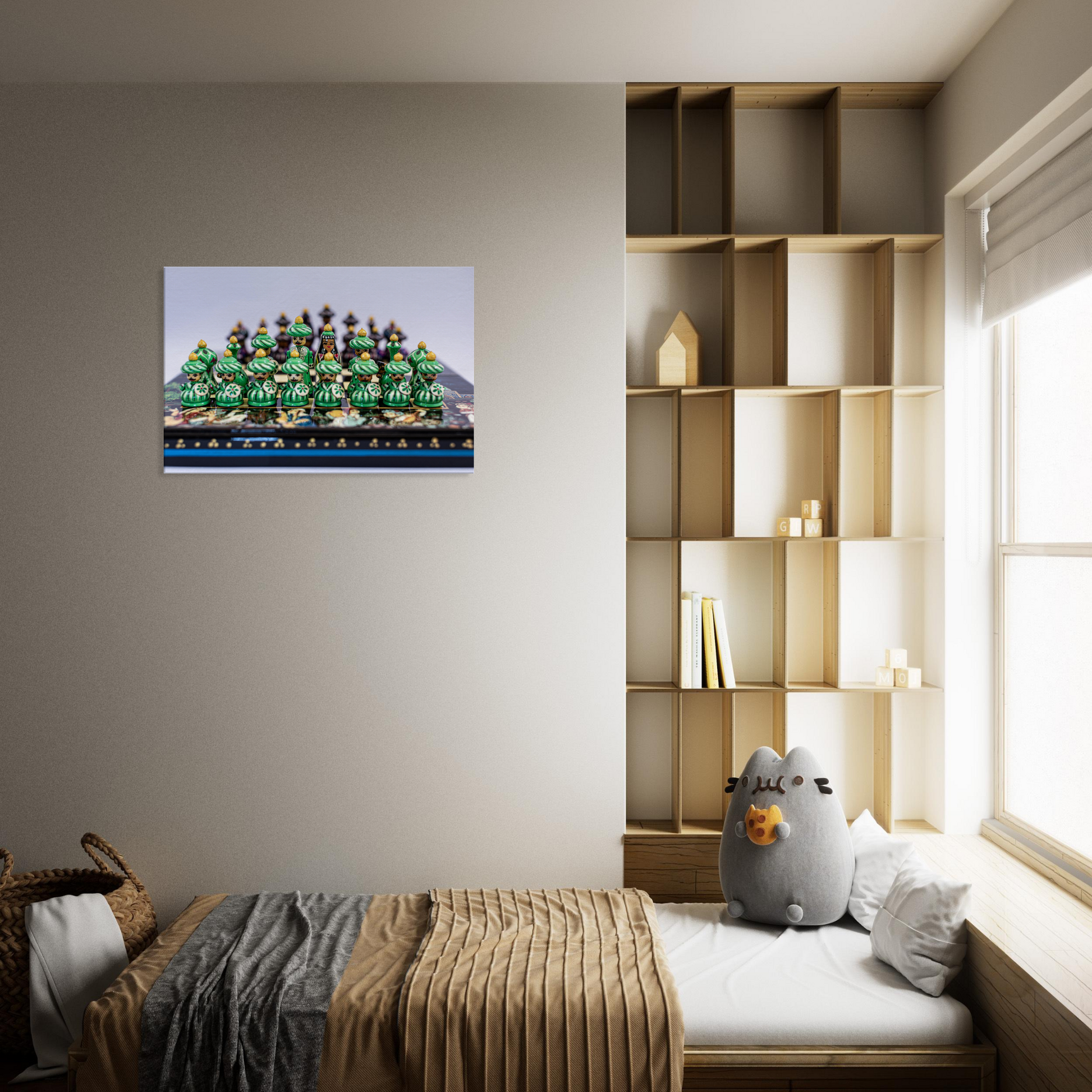 Hand painted chess set canvas by Istvan Maar Photography - bedroom wall art