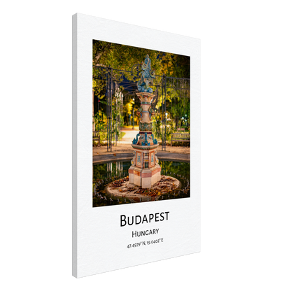 Personalised Budapest Travel Canvas - Zsolnay fountain by night by Istvan Maar Photography - home décor