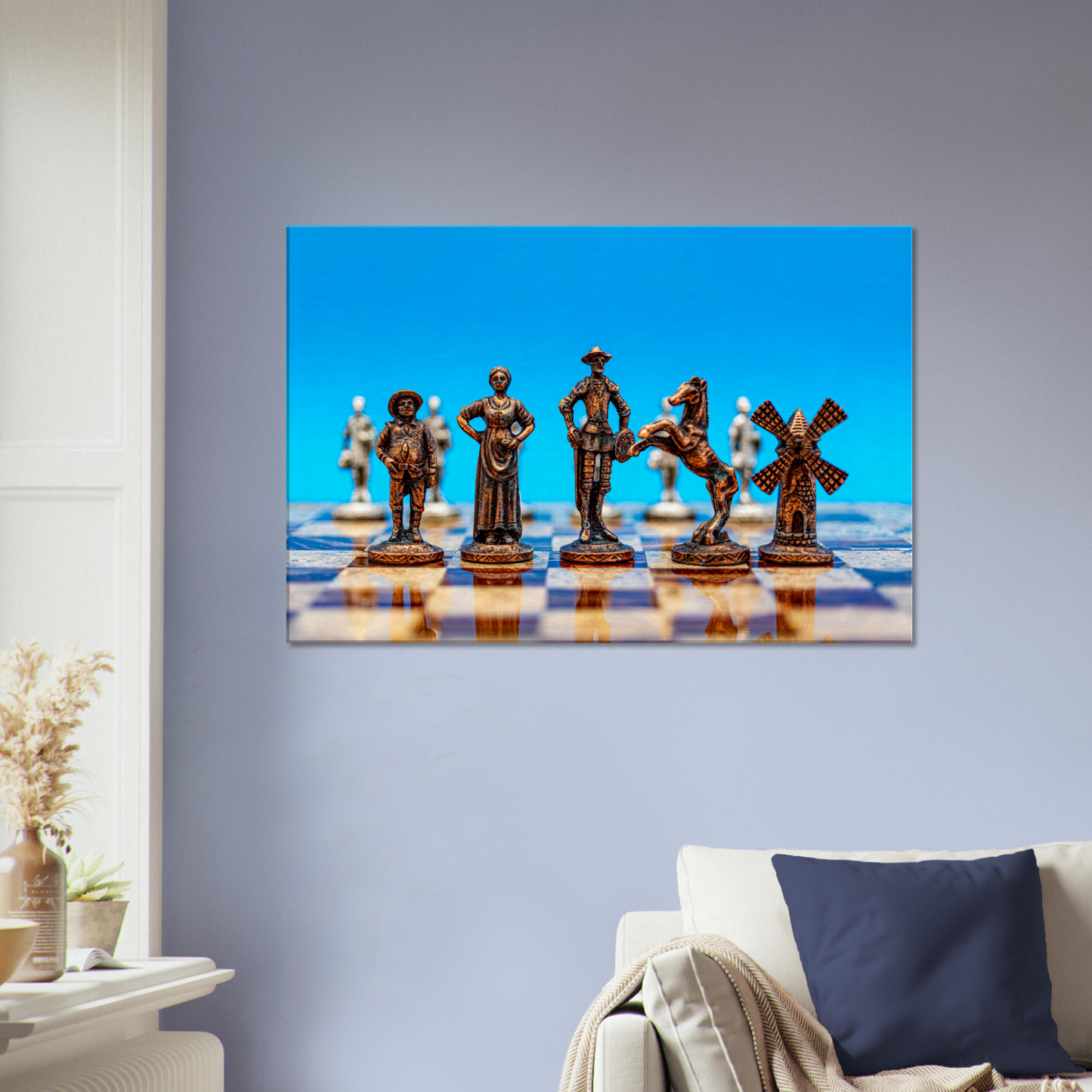 Don Quixote Chess Set Canvas by Istvan Maar Photography - living room