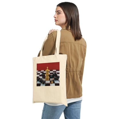 Vienna Chess Set Tote Bag Natural Premium lifestyle – chess queen victory print