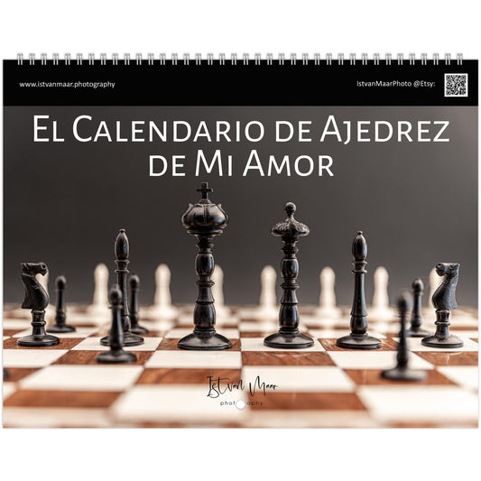 2025 Chess Wall Calendar by Istvan Maar Photography featuring intricate chess sets.