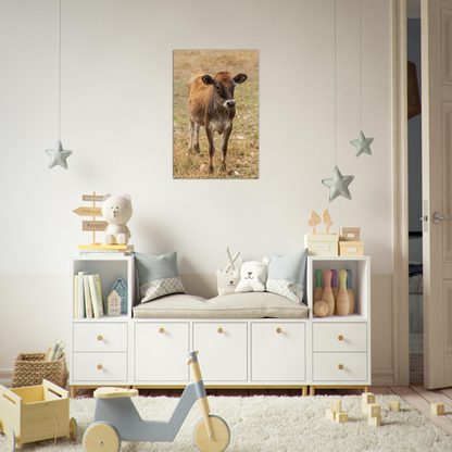 Cute calf Domestic Animal Canvas Wall Art Photography, Nursery Print, Nursery Animal Wall Decor, Kids Room, Prints, Stretched canvas by Istvan Maar Photography mockup 55