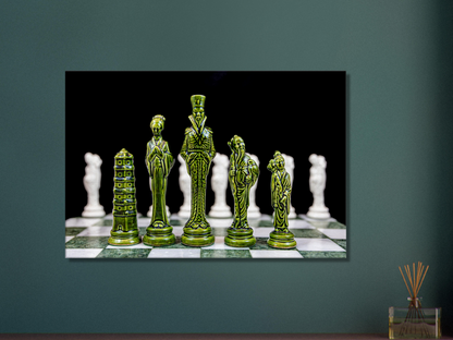 Porcelain Chess Set (made in China) Canvas by Istvan Maar Photography  - feature wall decor