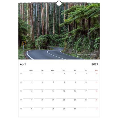 2027 Forests Wall Calendar - open calendar view with forest detail