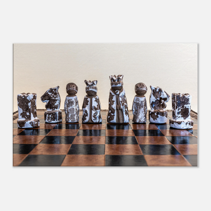 Porcelain chess set canvas by Istvan Maar Photography - close-up