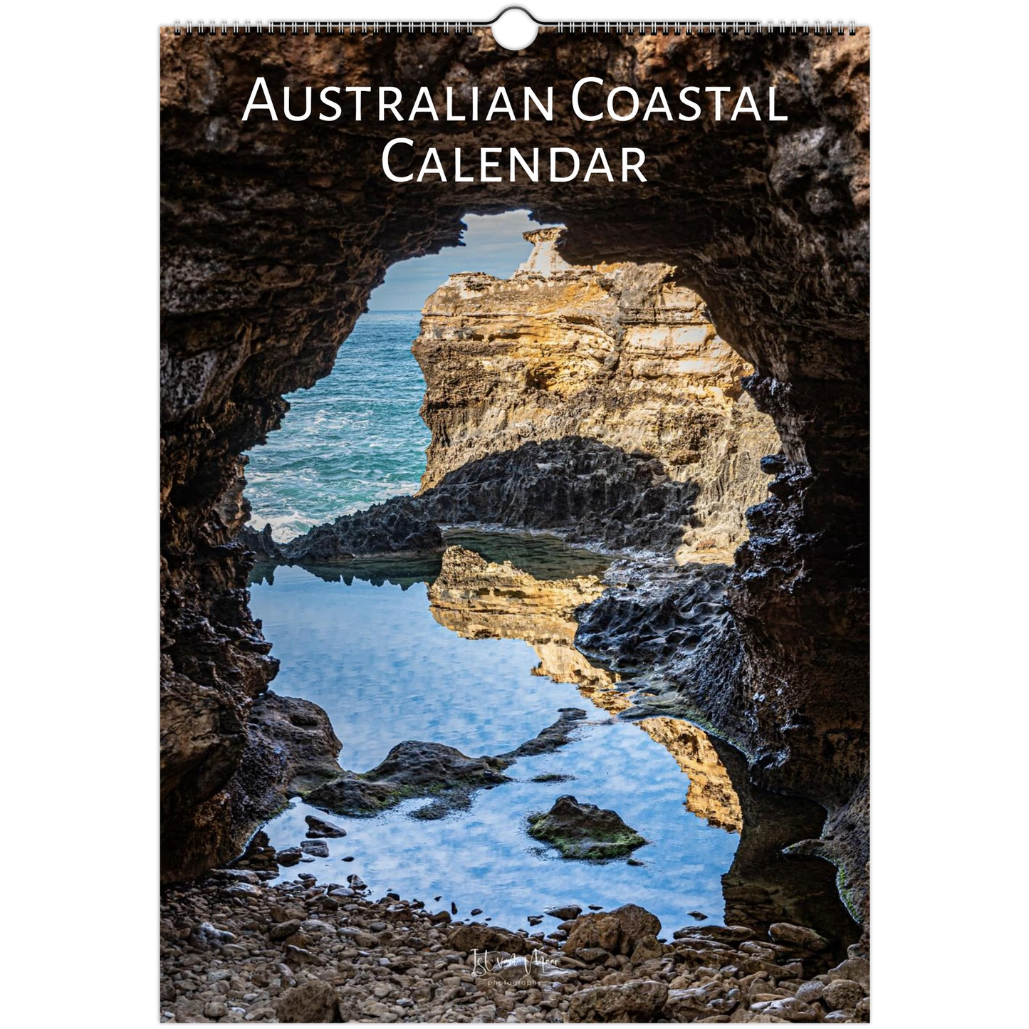 Australian Coastal Calendar with a rock formation and ocean view