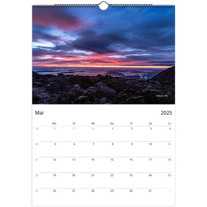 Sunrise and sunset monthly wall planner by Istvan Maar Photography