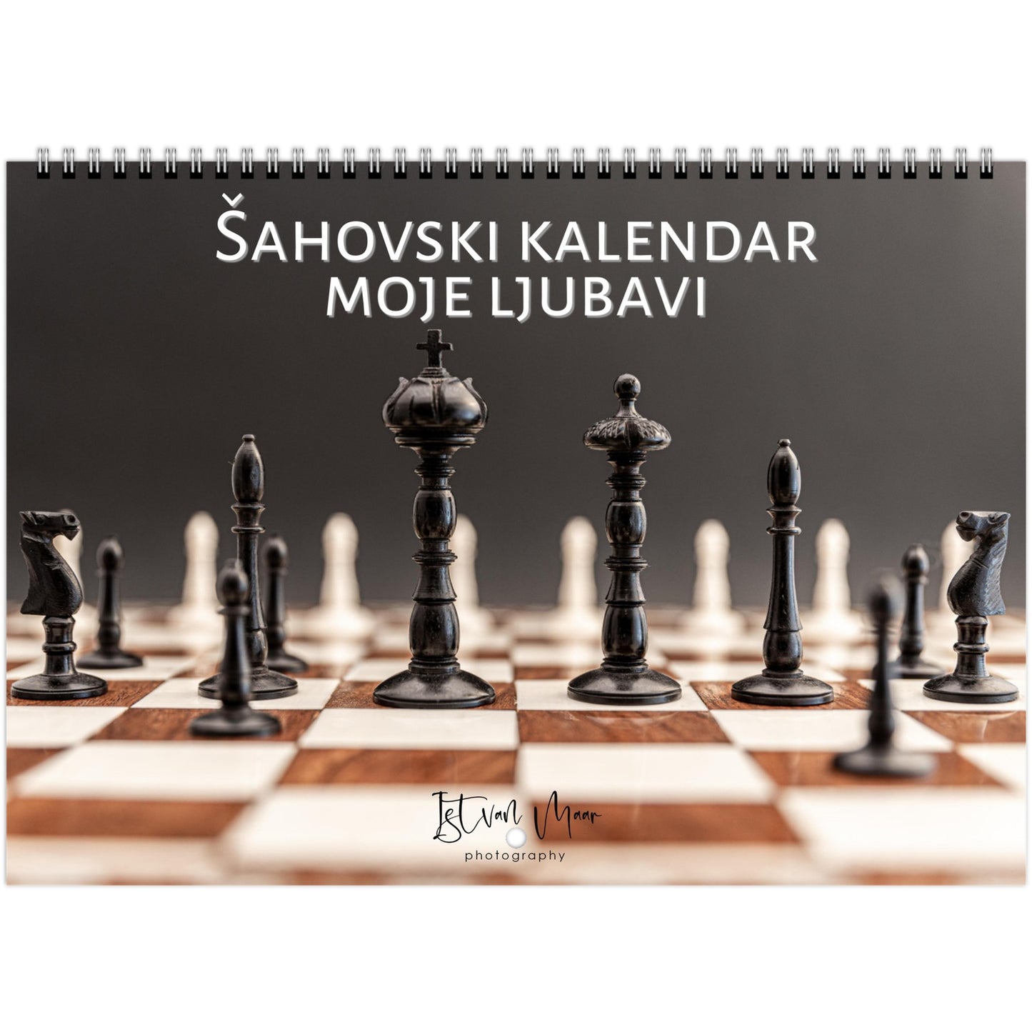 2025 Chess Wall Calendar by Istvan Maar Photography featuring intricate chess sets.