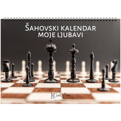 2025 Chess Wall Calendar by Istvan Maar Photography featuring intricate chess sets.