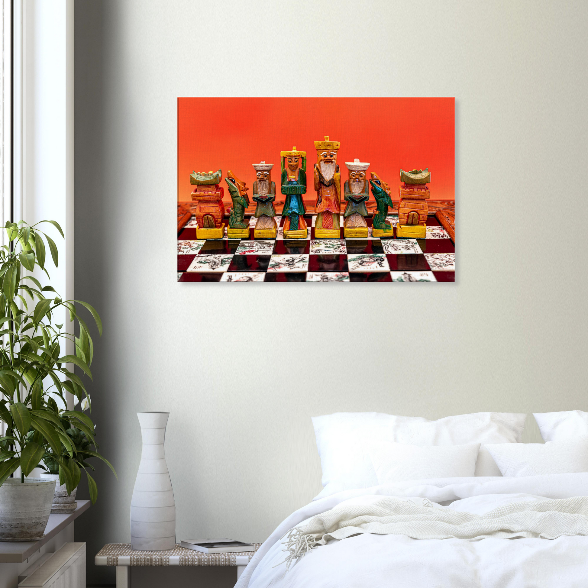 Hand Painted Chess Set Canvas by Istvan Maar Photography - bed room decor