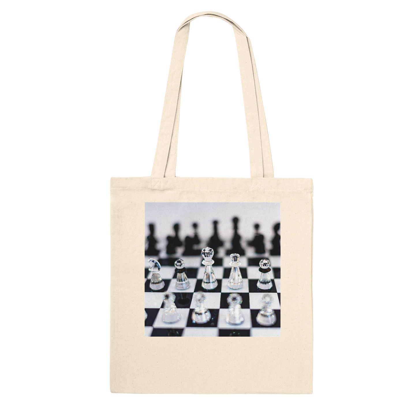Think Sharp crystal chess tote bag — Premium Natural