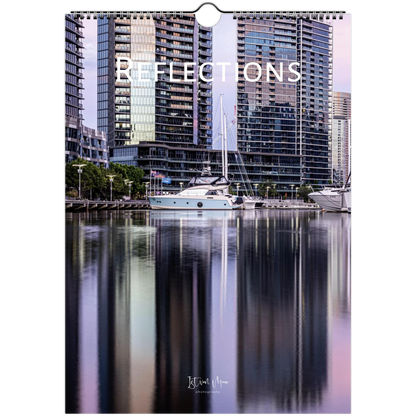 2027 Reflections Wall Calendar – front cover featuring water reflection photography by Istvan Maar Photography in A4, A3, LT US and LG US sizes